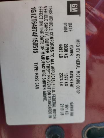 1G1ZT64874F159515 - 2004 CHEVROLET MALIBU MAX 勃艮第红 照片 10