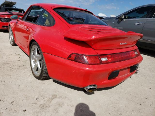 WP0AC2996VS375444 - 1997 PORSCHE 911 TURBO RED photo 3