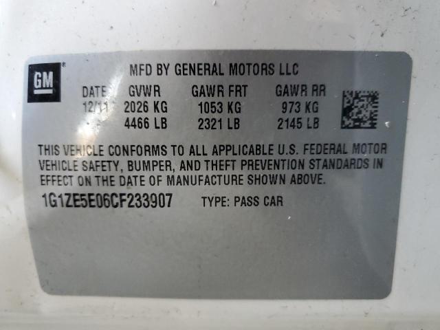 1G1ZE5E06CF233907 - 2012 CHEVROLET MALIBU LTZ თეთრი ფოტო 10