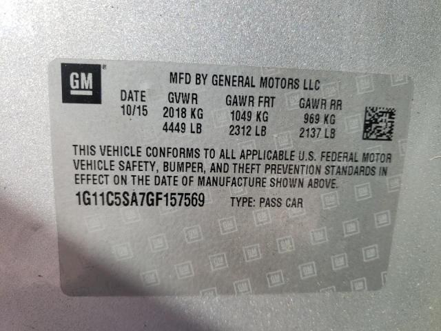 1G11C5SA7GF157569 - 2016 CHEVROLET MALIBU LIM 银色 照片 10