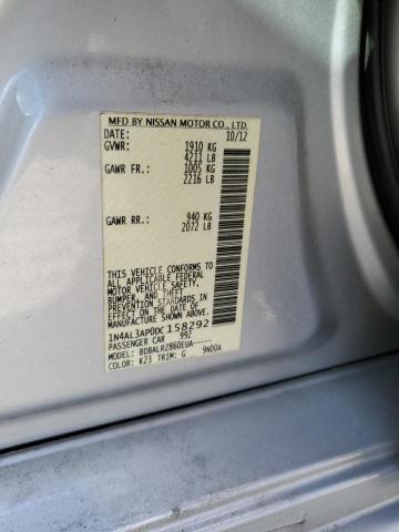 1N4AL3AP0DC158292 - 2013 NISSAN ALTIMA 2.5 GRAY photo 10