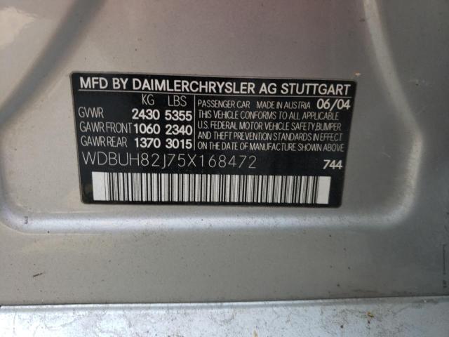 WDBUH82J75X168472 - 2005 MERCEDES-BENZ E 320 4MAT SILVER photo 10