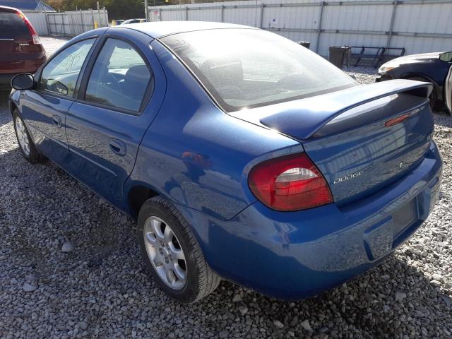 1B3ES56C53D101676 - 2003 DODGE NEON SXT BLUE photo 3