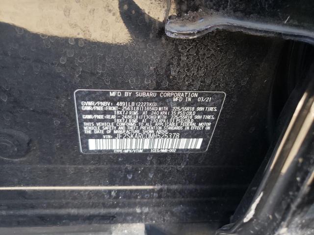 JF2SKARC0MH525378 - 2021 SUBARU FORESTER S BLACK photo 10