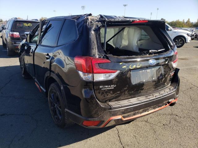 JF2SKARC0MH525378 - 2021 SUBARU FORESTER S BLACK photo 3