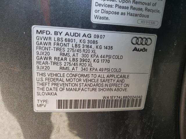 WA1EY74L68D024040 - 2008 AUDI Q7 3.6 QUA GRAY photo 13