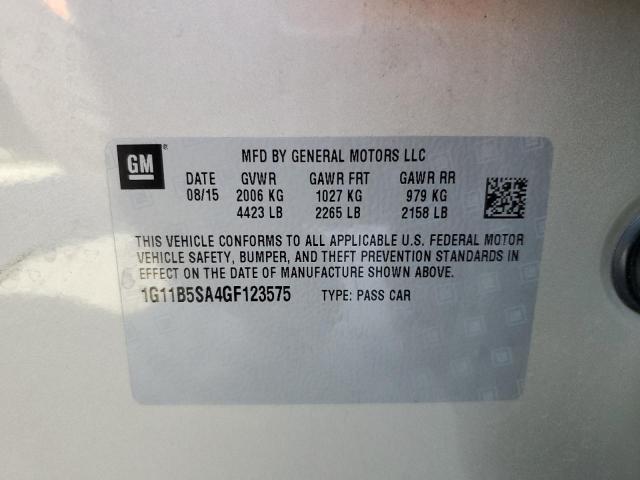 1G11B5SA4GF123575 - 2016 CHEVROLET MALIBU LIM 棕色 照片 10