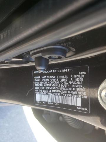 SHHFK7H45JU216240 - 2018 HONDA CIVIC SPOR BLACK photo 10