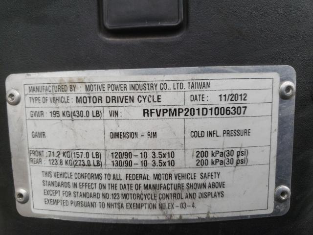 RFVPMP201D1006307 - 2013 GENUINE SCOOTER CO. ROUGHHOUSE BLACK photo 10