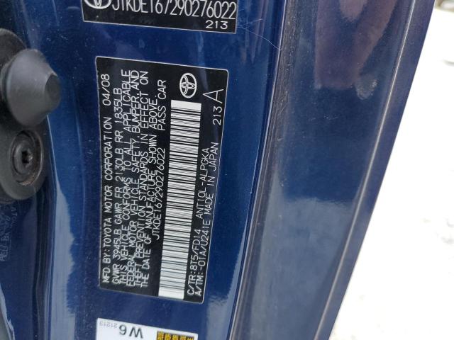 JTKDE167290276022 - 2009 TOYOTA SCION TC 蓝色 照片 10