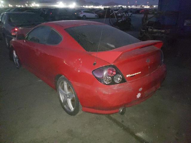 KMHHN65F24U136063 - 2004 HYUNDAI TIBURON GT RED photo 3