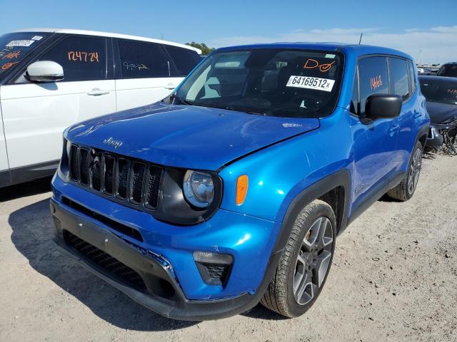 ZACNJAAB0LPL87833 - 2020 JEEP RENEGADE S BLUE photo 2