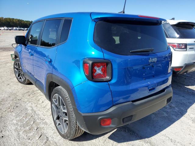 ZACNJAAB0LPL87833 - 2020 JEEP RENEGADE S BLUE photo 3