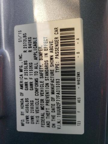 19UUB2F77FA015093 - 2015 ACURA TLX ADVANC TEAL photo 10