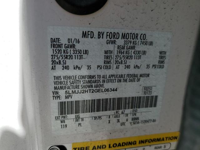 5LMJJ2HT2GEL06344 - 2016 LINCOLN NAVIGATOR 白色 照片 10