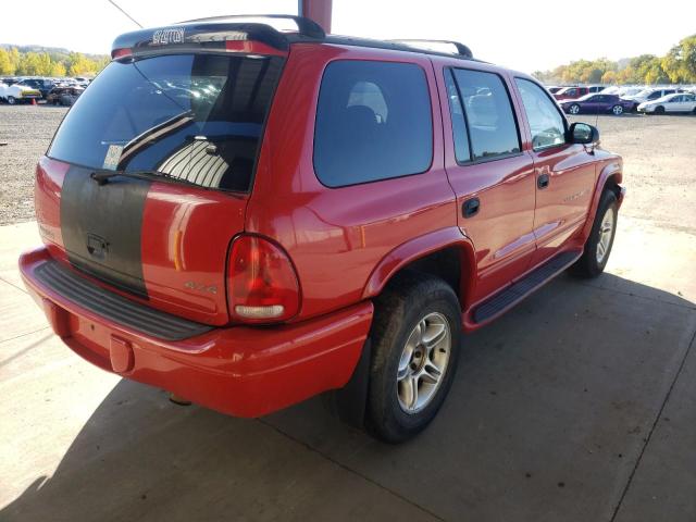 1B4HS28Z21F597546 - 2001 DODGE DURANGO RED photo 4