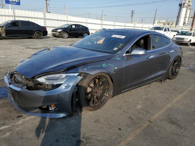 5YJSA1E25MF427767 - 2021 TESLA MODEL S GRAY photo 2