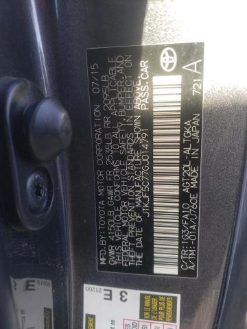 JTKJF5C77GJ014791 - 2016 TOYOTA SCION TC 石墨色 照片 10