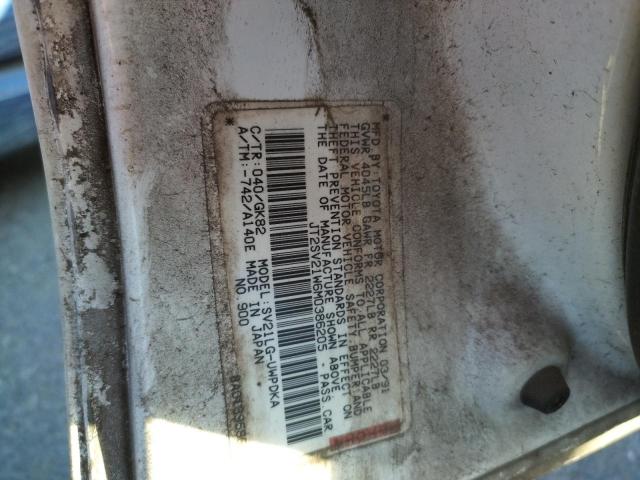 JT2SV21W6M0386205 - 1991 TOYOTA CAMRY DLX 白色 照片 10