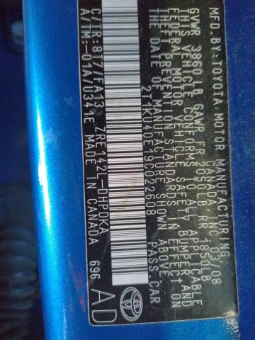 2T1KU40E19C022608 - 2009 TOYOTA MATRIX BLUE photo 10