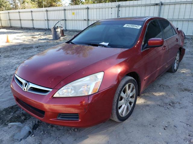 1HGCM66807A042353 - 2007 HONDA ACCORD EX RED photo 2