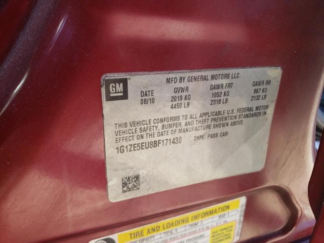 1G1ZE5EU8BF171430 - 2011 CHEVROLET MALIBU LTZ წითელი ფოტო 10