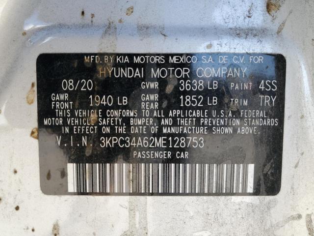 3KPC34A62ME128753 - 2021 HYUNDAI ACCENT LIM SILVER photo 10