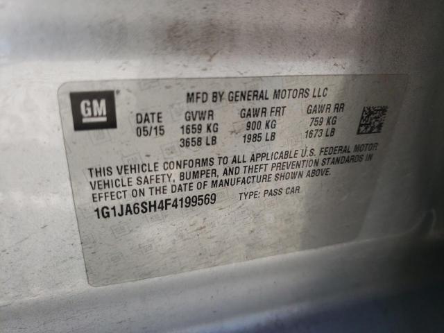 1G1JA6SH4F4199569 - 2015 CHEVROLET SONIC LS 银色 照片 10