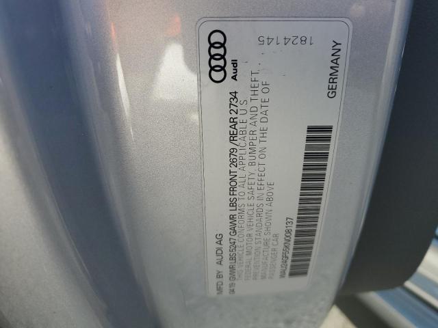 WAU24GF55KN008137 - 2019 AUDI S5 PRESTIG SILVER photo 10