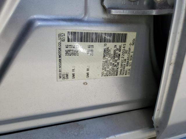 1N4AL2AP1CC220145 - 2012 NISSAN ALTIMA BAS SILVER photo 10