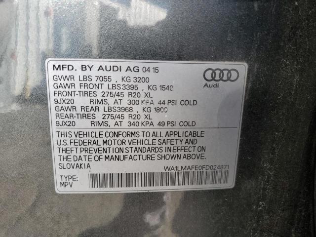 WA1LMAFE0FD024871 - 2015 AUDI Q7 TDI PRE BLUE photo 10