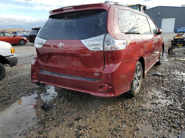 5TDEZ3DC4LS250442 - 2020 TOYOTA SIENNA SE BURGUNDY photo 4