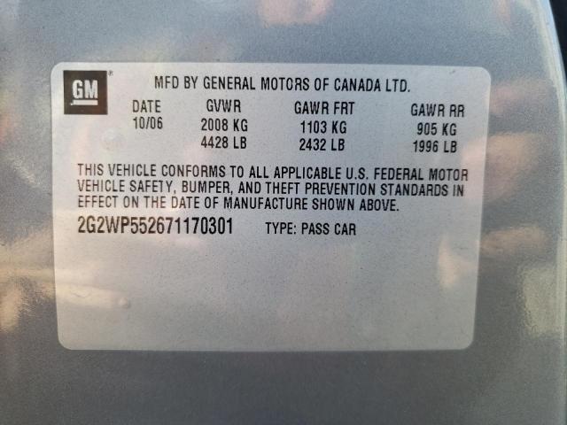2G2WP552671170301 - 2007 PONTIAC GRAND PRIX ნაცრისფერი ფოტო 10