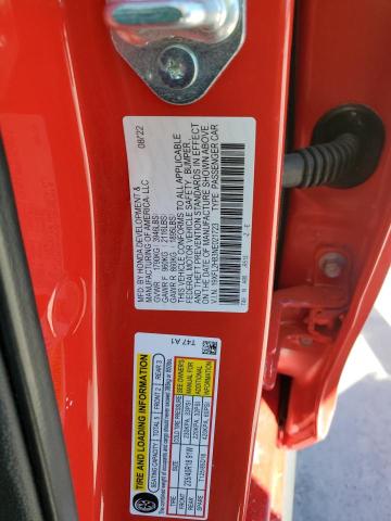 19XFL2H83NE021723 - 2022 HONDA CIVIC SPOR 红色 照片 10