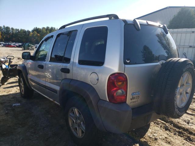 1J4GL48K14W217282 - 2004 JEEP LIBERTY SP SILVER photo 3