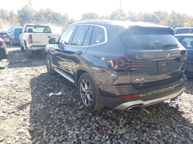 5UX43DP06N9J82181 - 2022 BMW X3 SDRIVE3 Қара фото 3