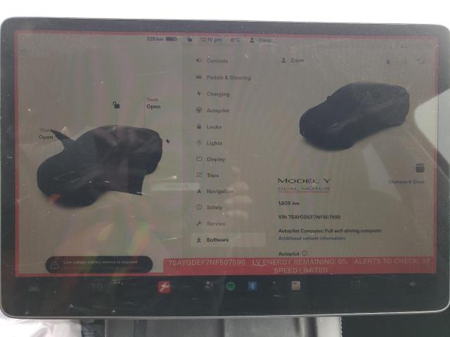 7SAYGDEF7NF507590 - 2022 TESLA MODEL Y رمادي صورة 8