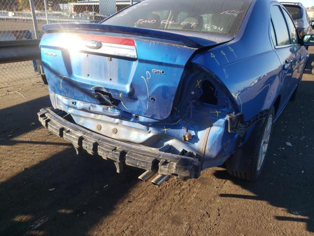 3FAHP0JAXBR177900 - 2011 FORD FUSION SEL BLUE photo 9