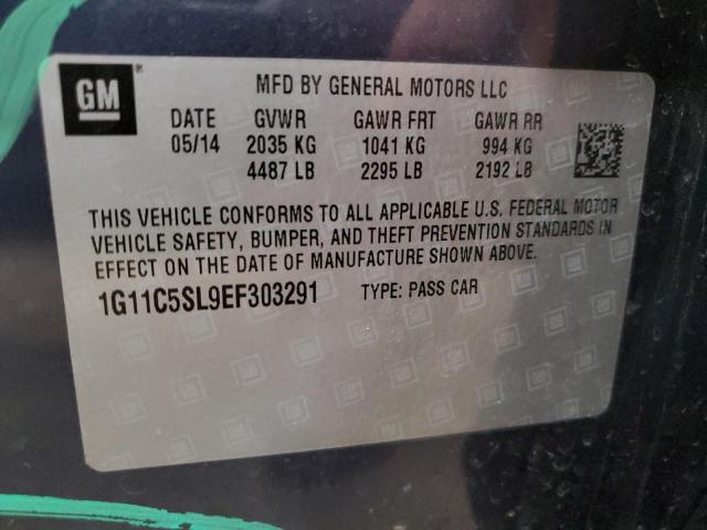 1G11C5SL9EF303291 - 2014 CHEVROLET MALIBU 1LT 蓝色 照片 10