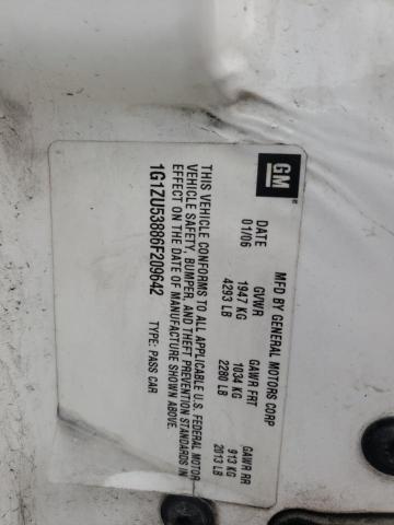 1G1ZU53886F209642 - 2006 CHEVROLET MALIBU LTZ თეთრი ფოტო 10