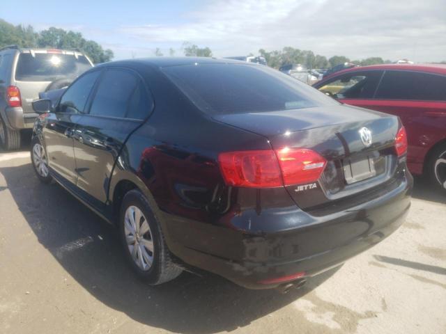 3VW2K7AJ6CM320781 - 2012 VOLKSWAGEN JETTA BASE BLACK photo 3