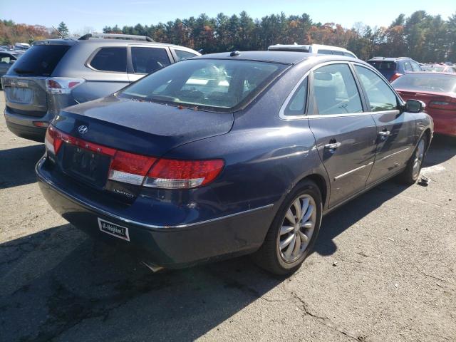 KMHFC46F47A233352 - 2007 HYUNDAI AZERA SE BLUE photo 4