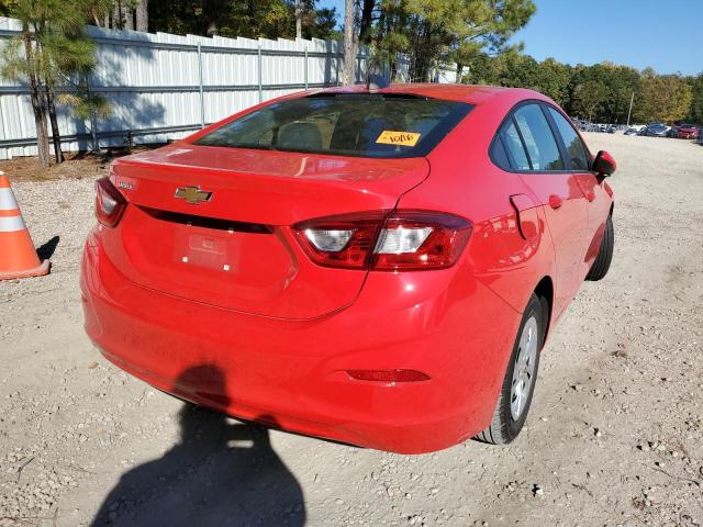 1G1BJ5SM0K7106566 - 2019 CHEVROLET CRUZE RED photo 4