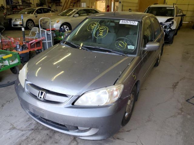 JHMES96645S014462 - 2005 HONDA CIVIC HYBR GRAY photo 9