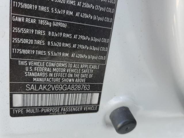 SALAK2V69GA828763 - 2016 LAND ROVER LR4 HSE LU WHITE photo 13