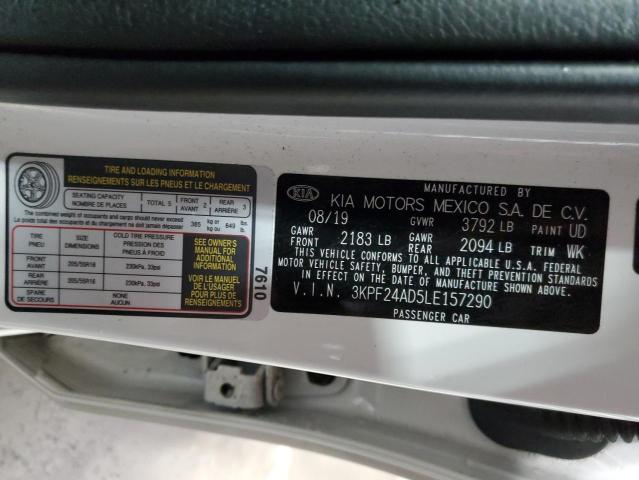 3KPF24AD5LE157290 - 2020 KIA FORTE FE WHITE photo 10