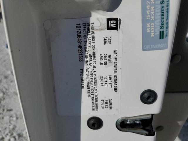 1G1ZU64814F221388 - 2004 CHEVROLET MALIBU MAX 白色 照片 10