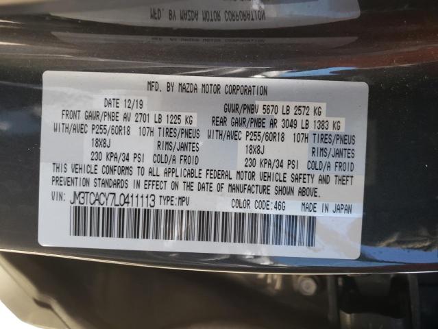 JM3TCACY7L0411113 - 2020 MAZDA CX-9 TOURI GRAY photo 10