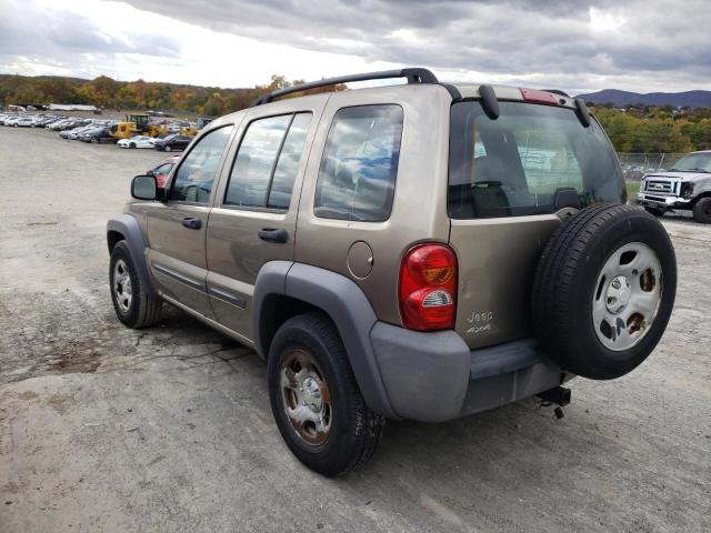 1J4GL48KX4W248630 - 2004 JEEP LIBERTY SP TAN photo 3