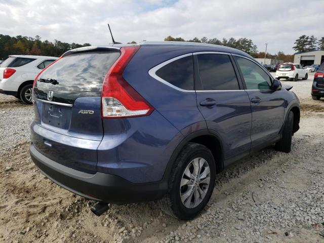 2HKRM4H73EH624681 - 2014 HONDA CR-V EXL BLUE photo 4